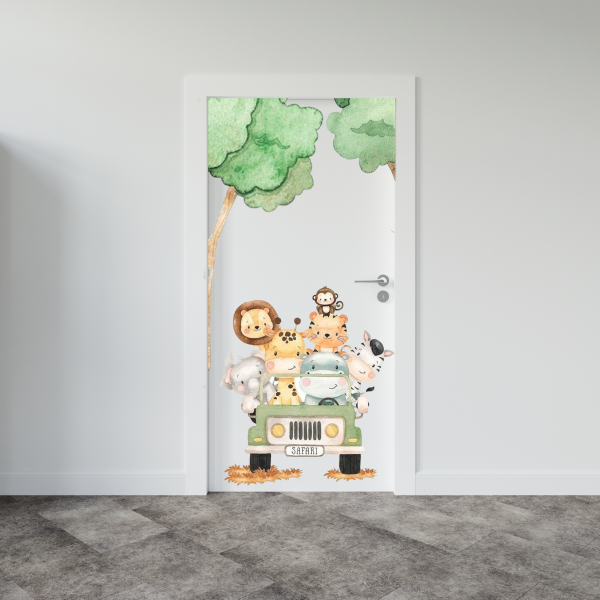 Adesivo de Porta Infantil Safari